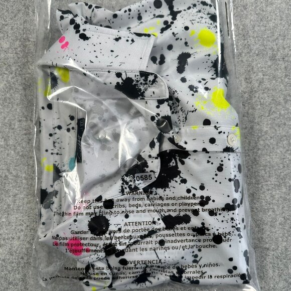 Sunday Swagger Golf Polo Shirt Mens XXL Paint Splatter Performance Stretch Top - Picture 10 of 10